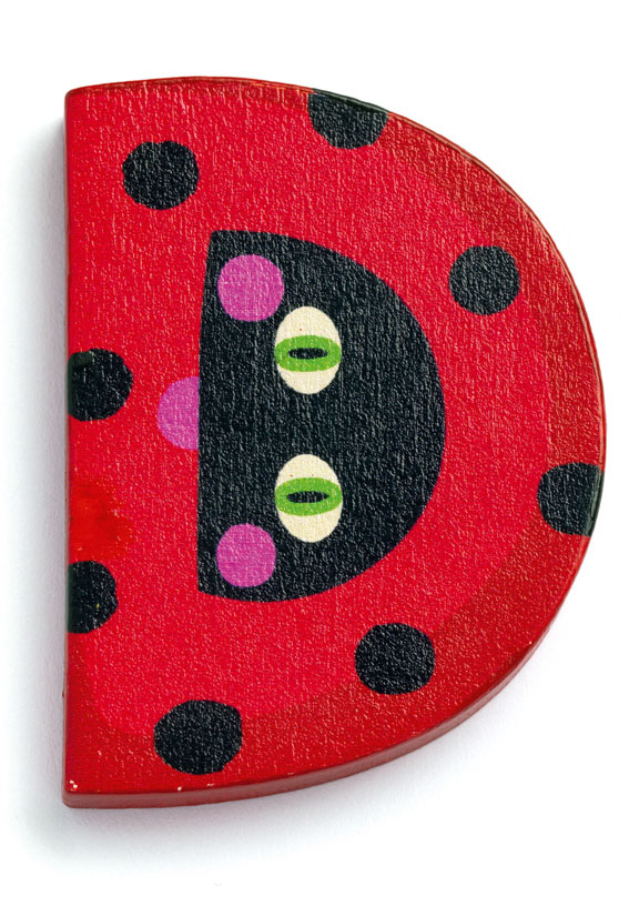 Houten dierenletter D
