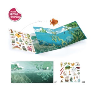 djeco stickerboek stickerverhalen avonturen op zee herplakbaar herbruikbaar DJ08953