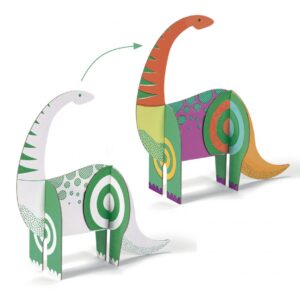 djeco knutselen dinosaurussen 3-d DJ08004 kleurplaat