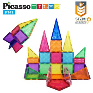 Magnetische bouwstenen - PicassoTiles - 41 stuks Prisma - Sfinxspellen.nl