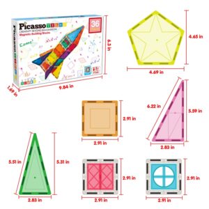 Magnetische bouwstenen - PicassoTiles - 36 stuks Raket - Sfinxspellen.nl