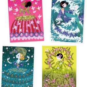 djeco glitterschilderijen jurken met glitters knutselset